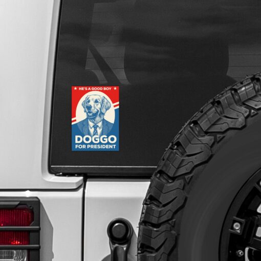 Doggo For President Sticker - Image 2