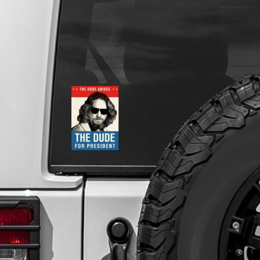 The Dude For President Sticker - Image 2