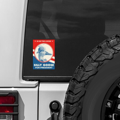 Silly Goose For President Sticker - Image 2